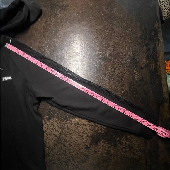 PINK Victoria Secret Black Jacket/Hoodie with Silver Sequin, L - Picture 7 of 8
